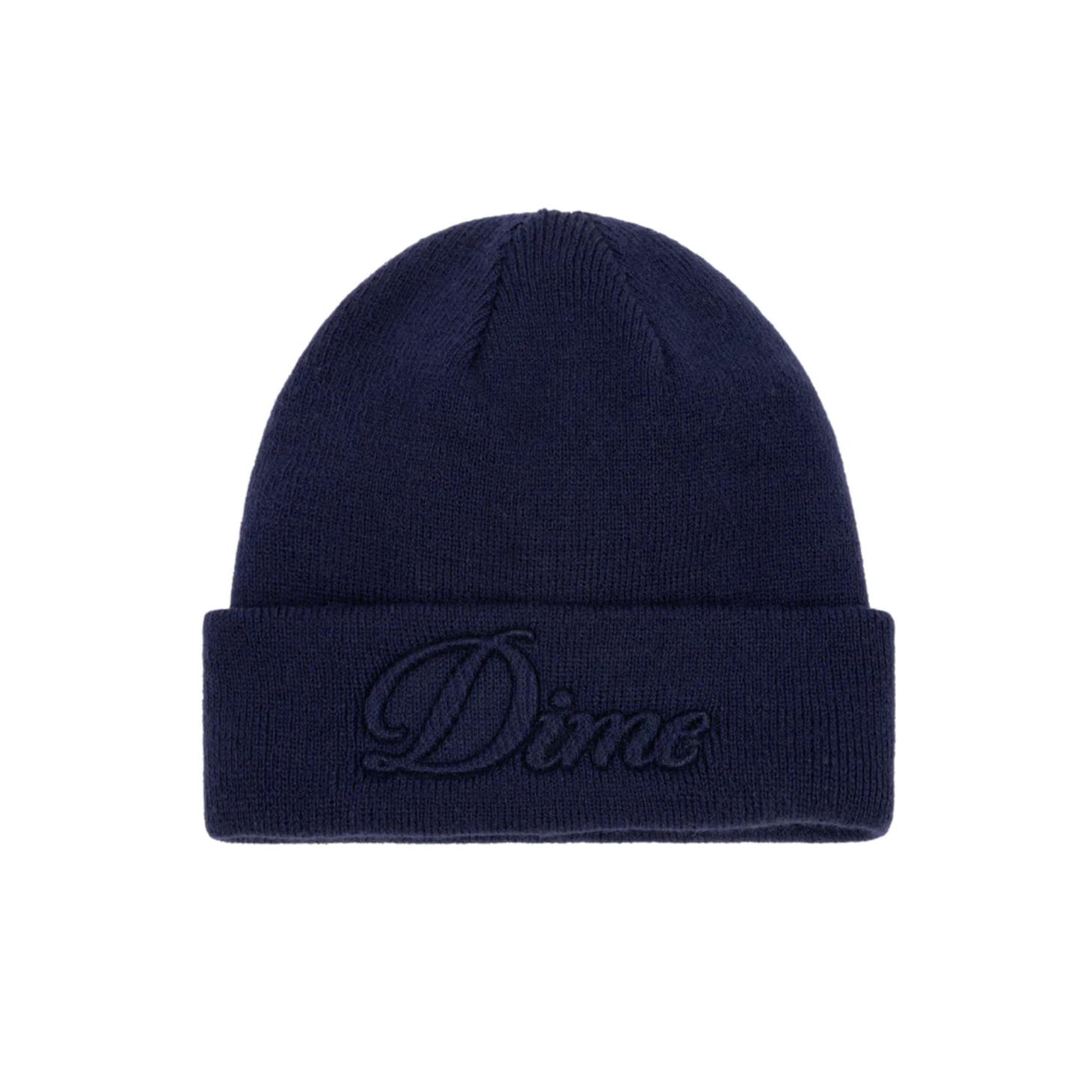 Dime Cursive Fold Beanie - Navy