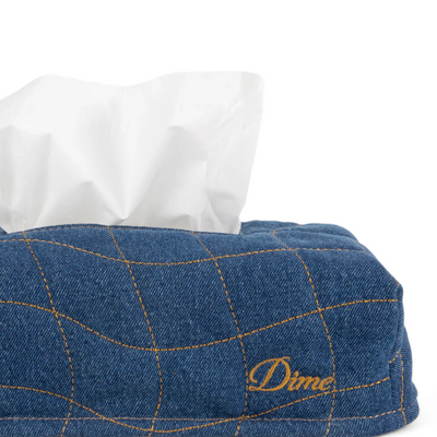 Dime Quilted Tissue Box Cover - Indigo