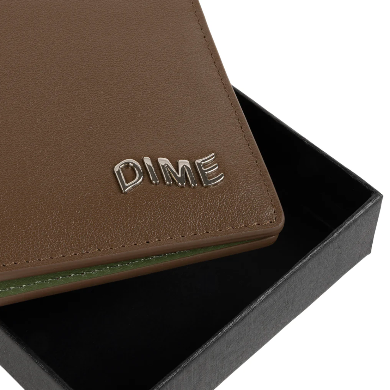Dime Leather Bifold Wallet- Brown/Olive - 35th North