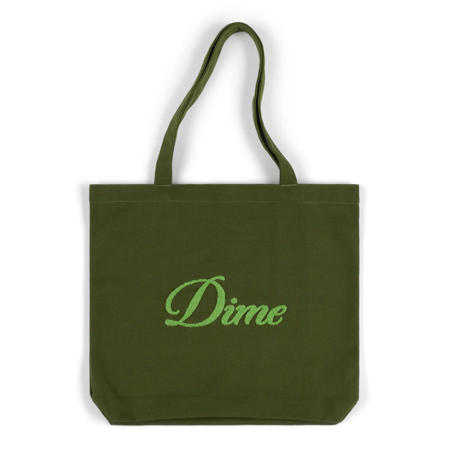 Dime Cursive Chenille Tote Bag - Grass