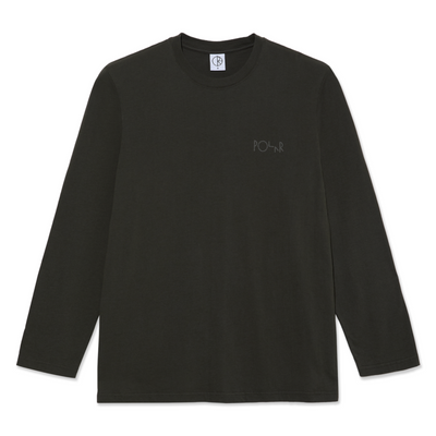 Polar Skate Co Steve LS Tee | Stroke Logo - Dirty Black