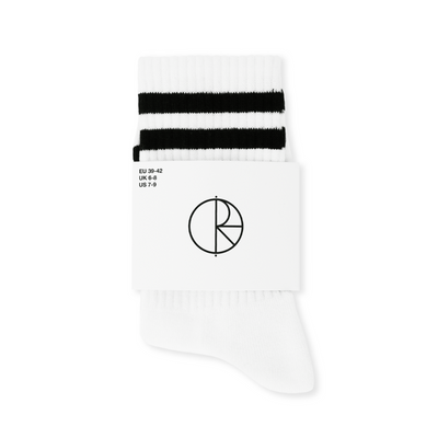 Polar Skate Co Happy Sad Rib Socks - White