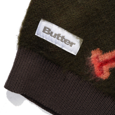 Butter Goods Beetle Zip-Thru Knit Sweater - Olive