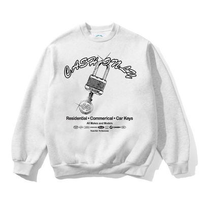 Cash Only Locksmith Crewneck - Ash
