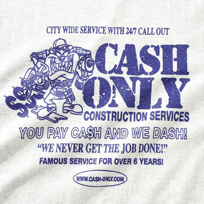 Cash Only Dash Tee - Ash