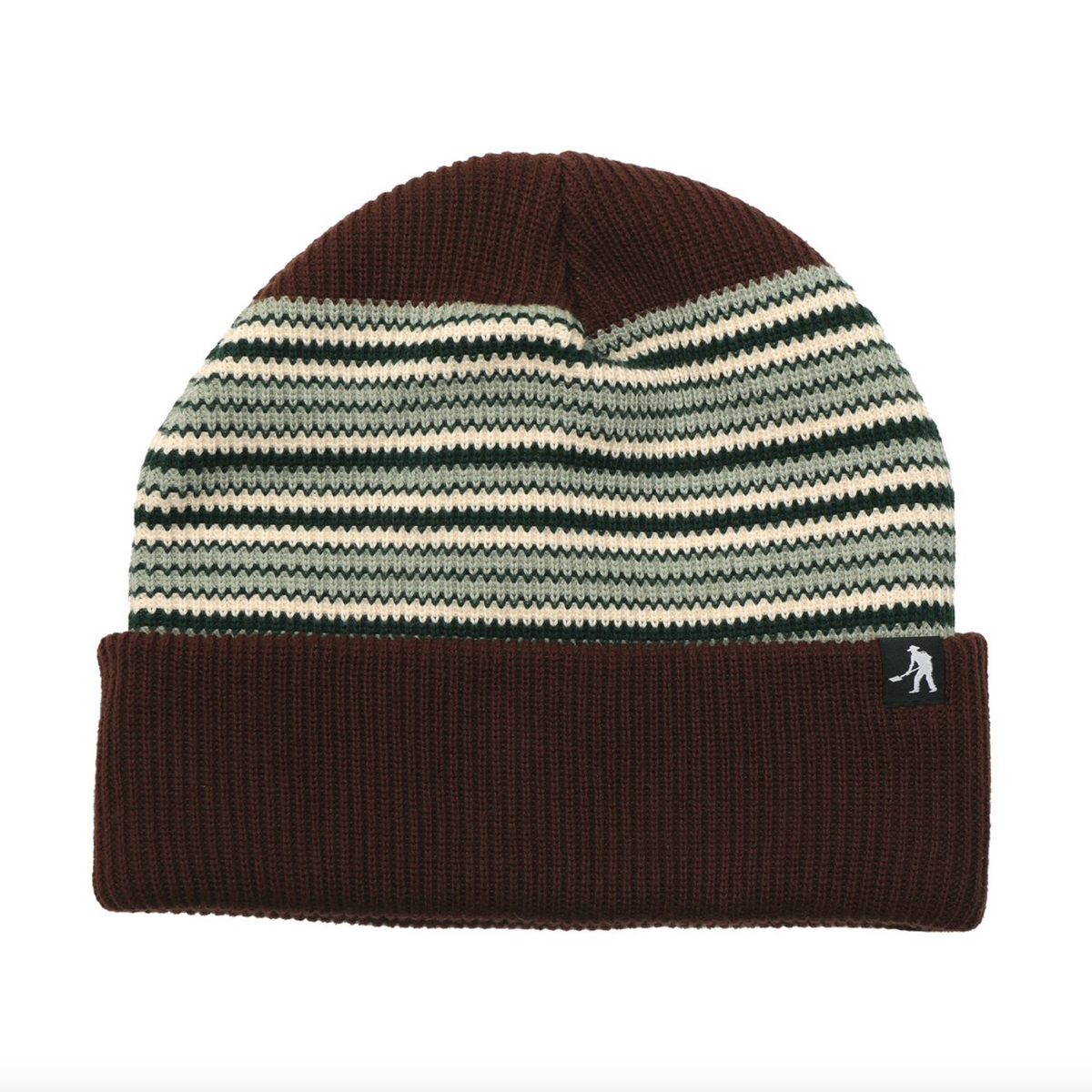Pass~Port Striped Organic Knit Beanie - Chocolate