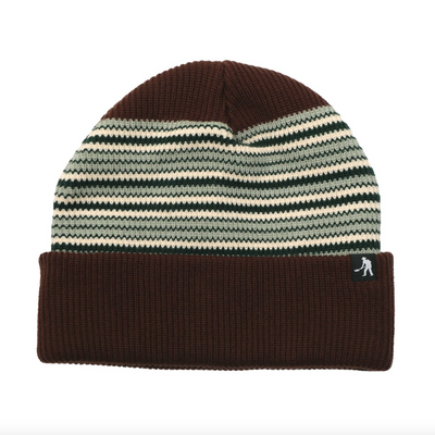 Pass~Port Striped Organic Knit Beanie - Chocolate