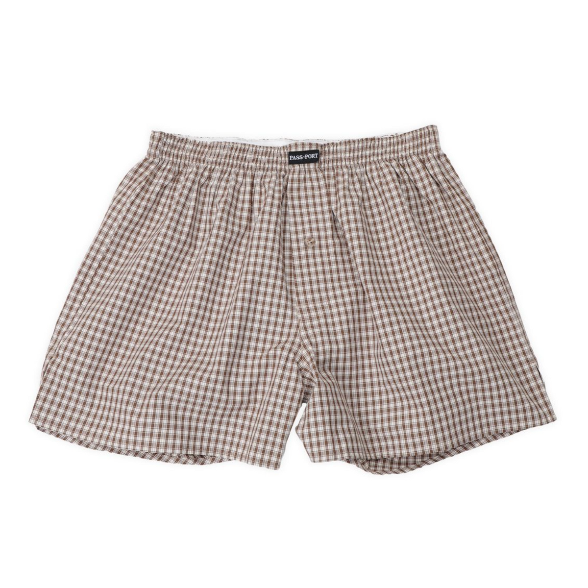 Pass~Port Workers Check Boxer Shorts - Brown