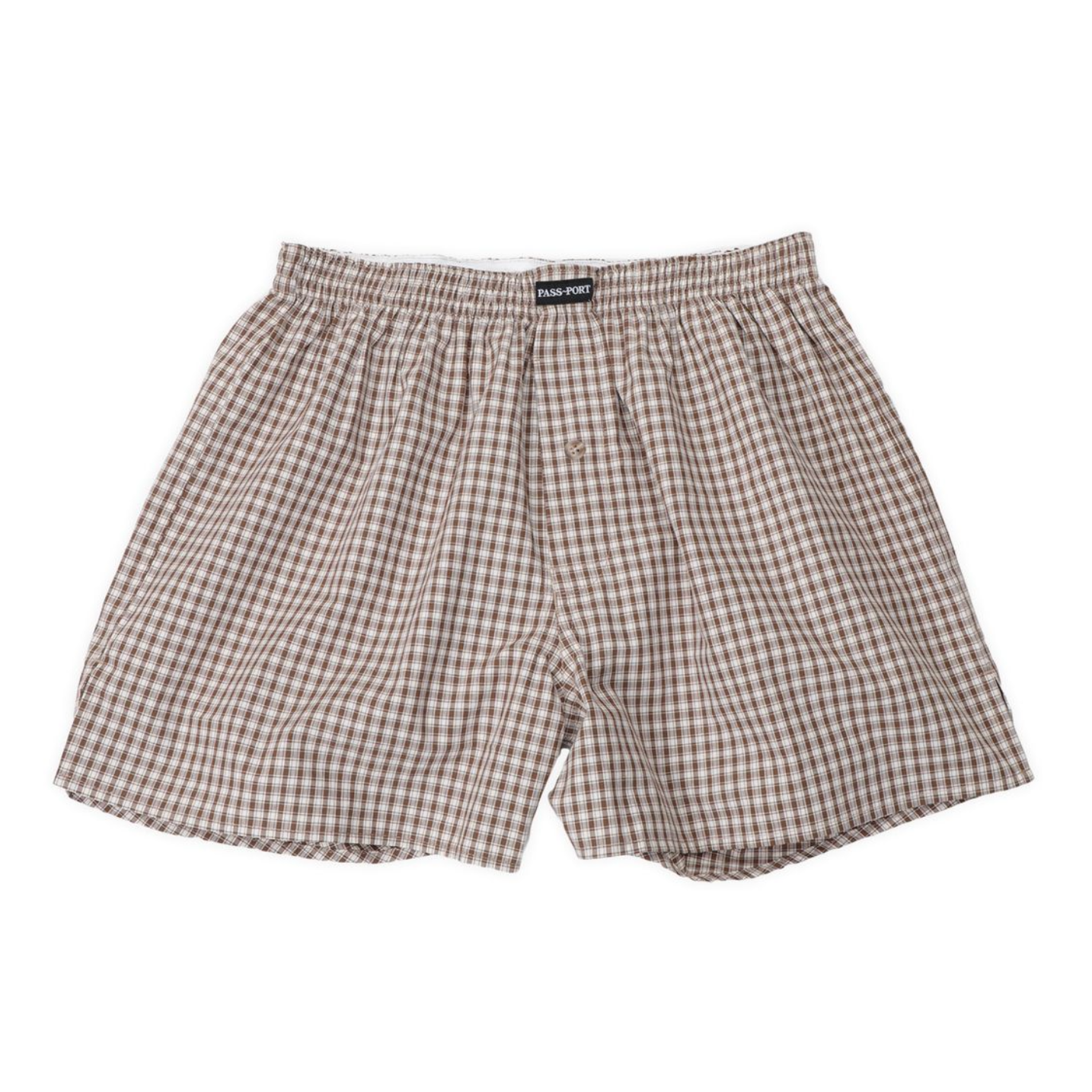 Pass~Port Workers Check Boxer Shorts - Brown