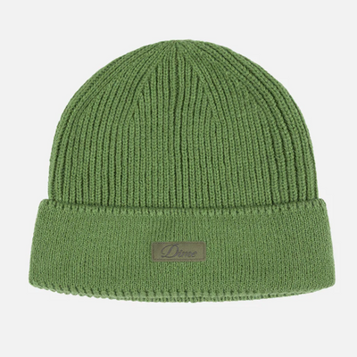 Dime Cursive Rib Beanie - Khaki Green