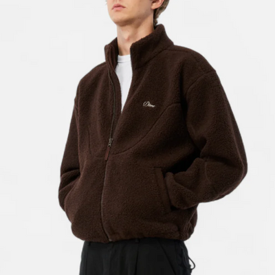 Dime Polar Fleece Sherpa Zip - Brown