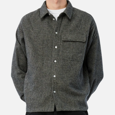 Dime Wool Overshirt - Silver