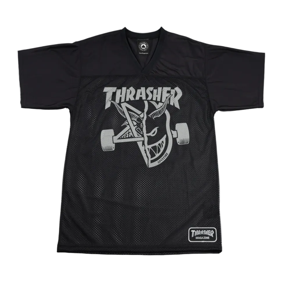 Thrasher x Spitfire Thrash & Burn Football Jersey - Black