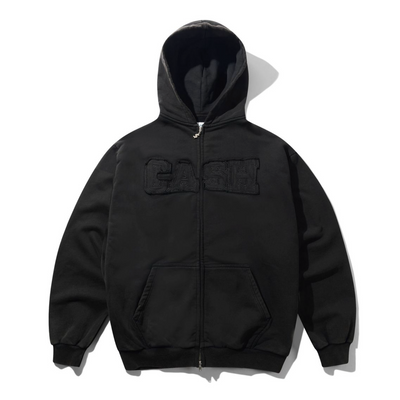 Cash Only Campus Zip-Thru Hood - Washed Black