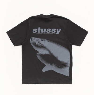 Stussy Shark Tee Pigment Dyed - Faded Black