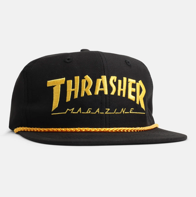 Thrasher Rope Snapback Hat - Black/Yellow