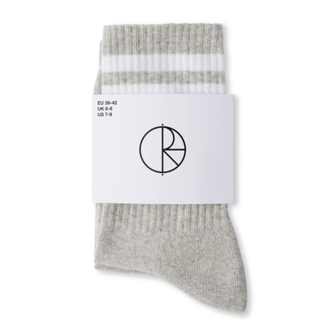 Polar Skate Co Happy Sad Rib Socks - Heather Grey