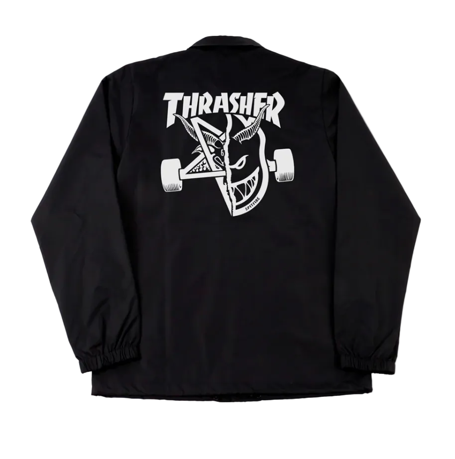 Thrasher x Spitfire Thrash & Burn Coach Jacket - Black | 35th North