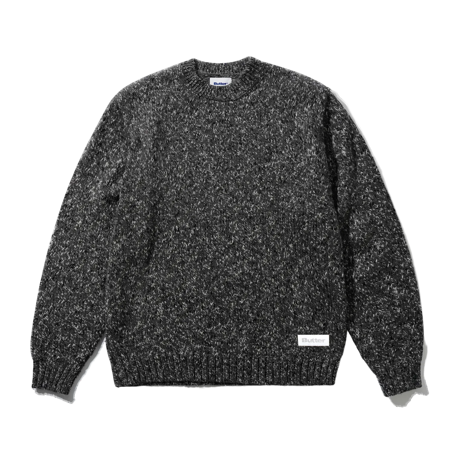 Butter Goods Speckle Knit Sweater - Charcol