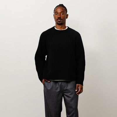 Stussy Merino Roll Neck Sweater - Black