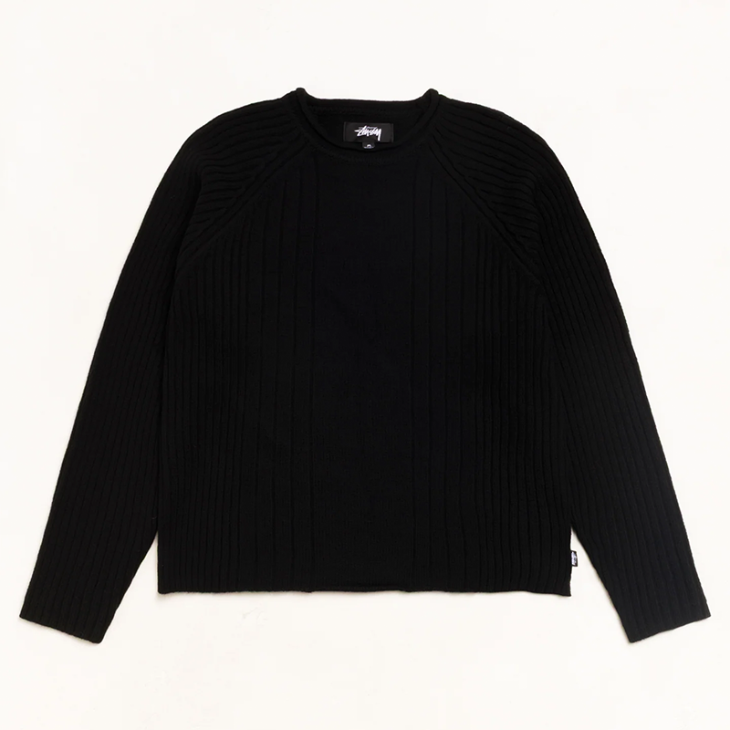 Stussy Merino Roll Neck Sweater - Black
