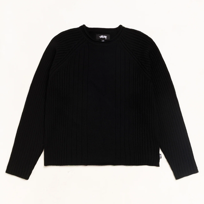 Stussy Merino Roll Neck Sweater - Black