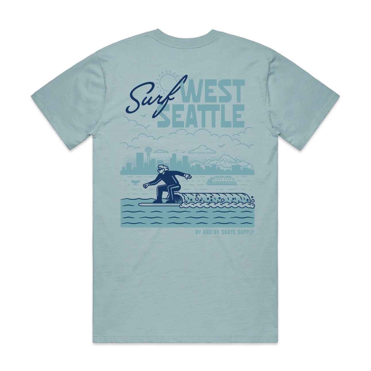 By And By Surf West Seattle T-Shirt - Blue