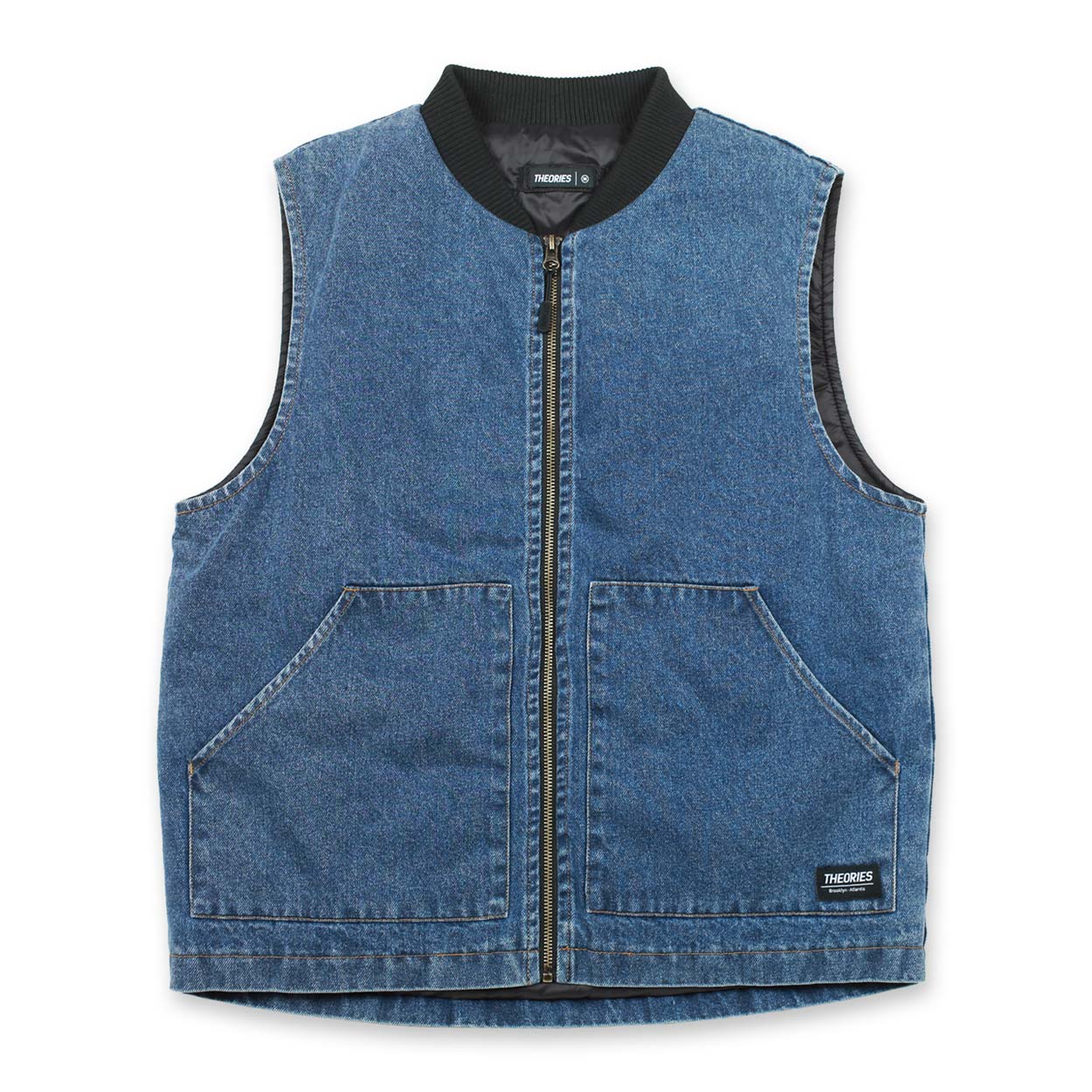 Theories Dakota Denim Vest - Blue Wash