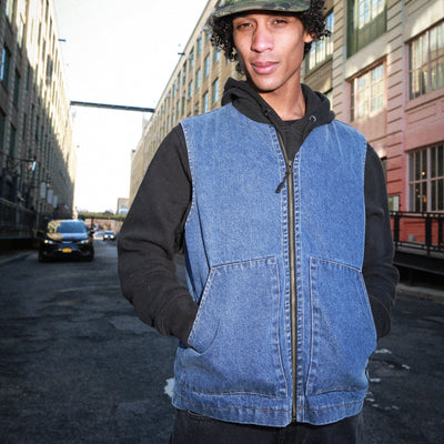 Theories Dakota Denim Vest - Blue Wash