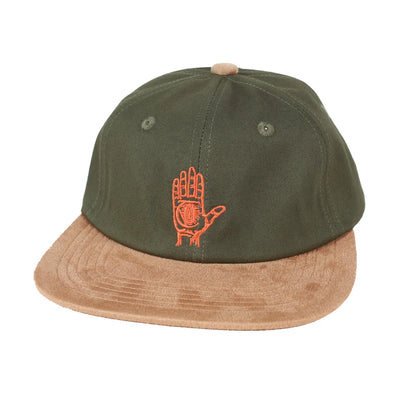 Theories Hand of Theories Twill & Suede Snapback - Moss/Brown
