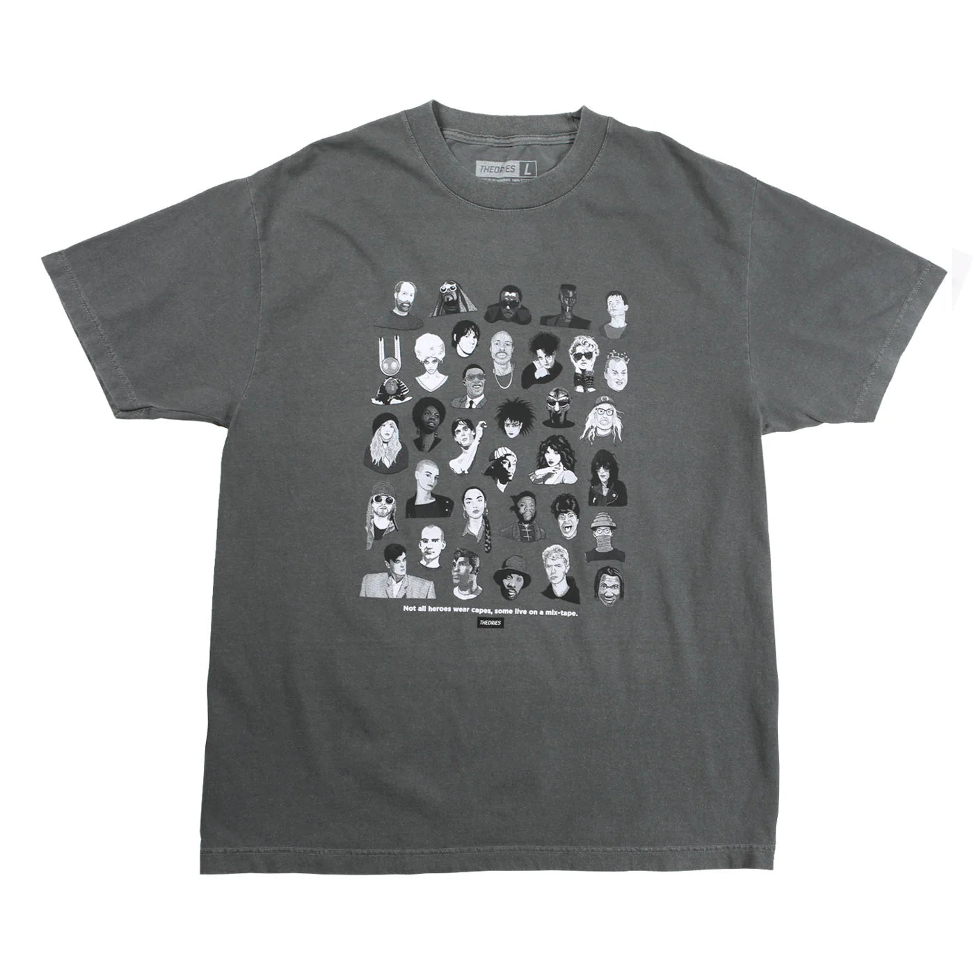 Theories 'Mixtape' Garment Dyed Tee - Faded Black