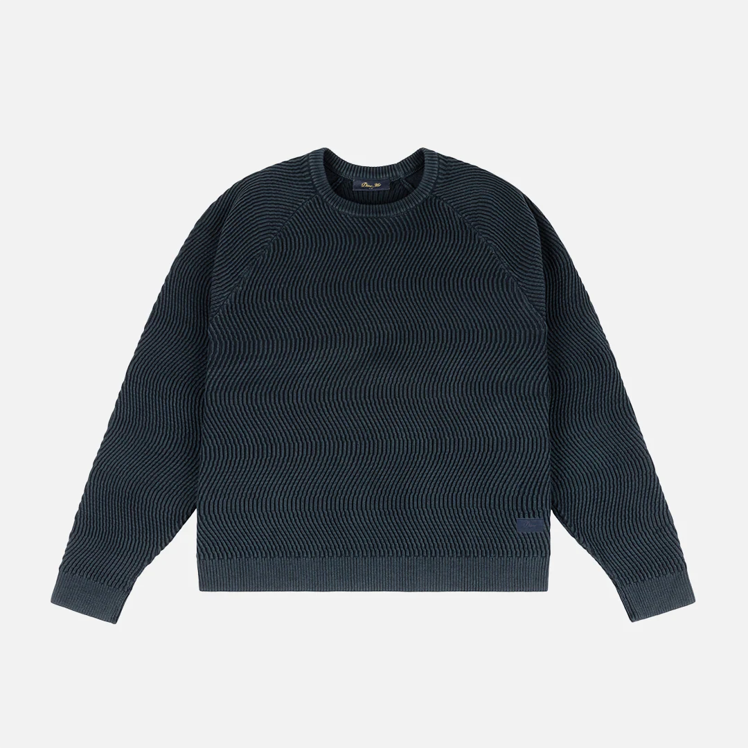 Dime Wave Knit Sweater - Navy