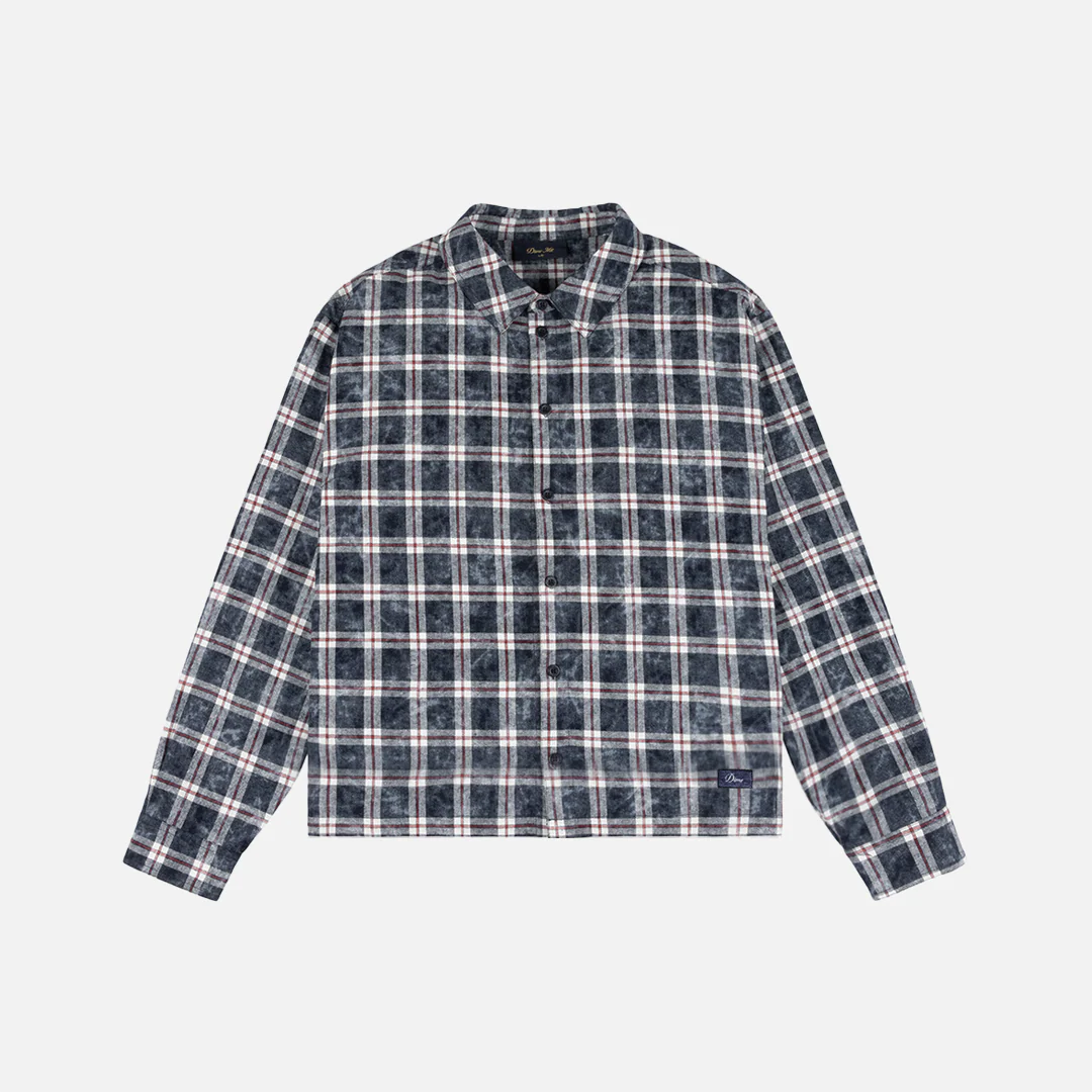 Dime Plaid Flannel Shirt - Bleached Navy