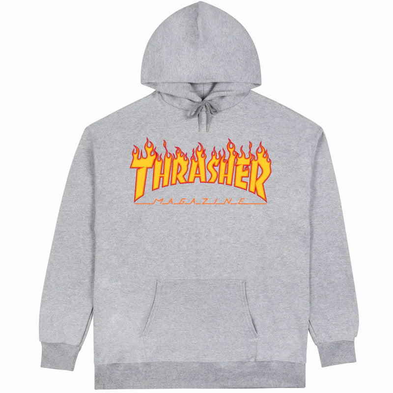 Thrasher Flame Hoodie - Grey