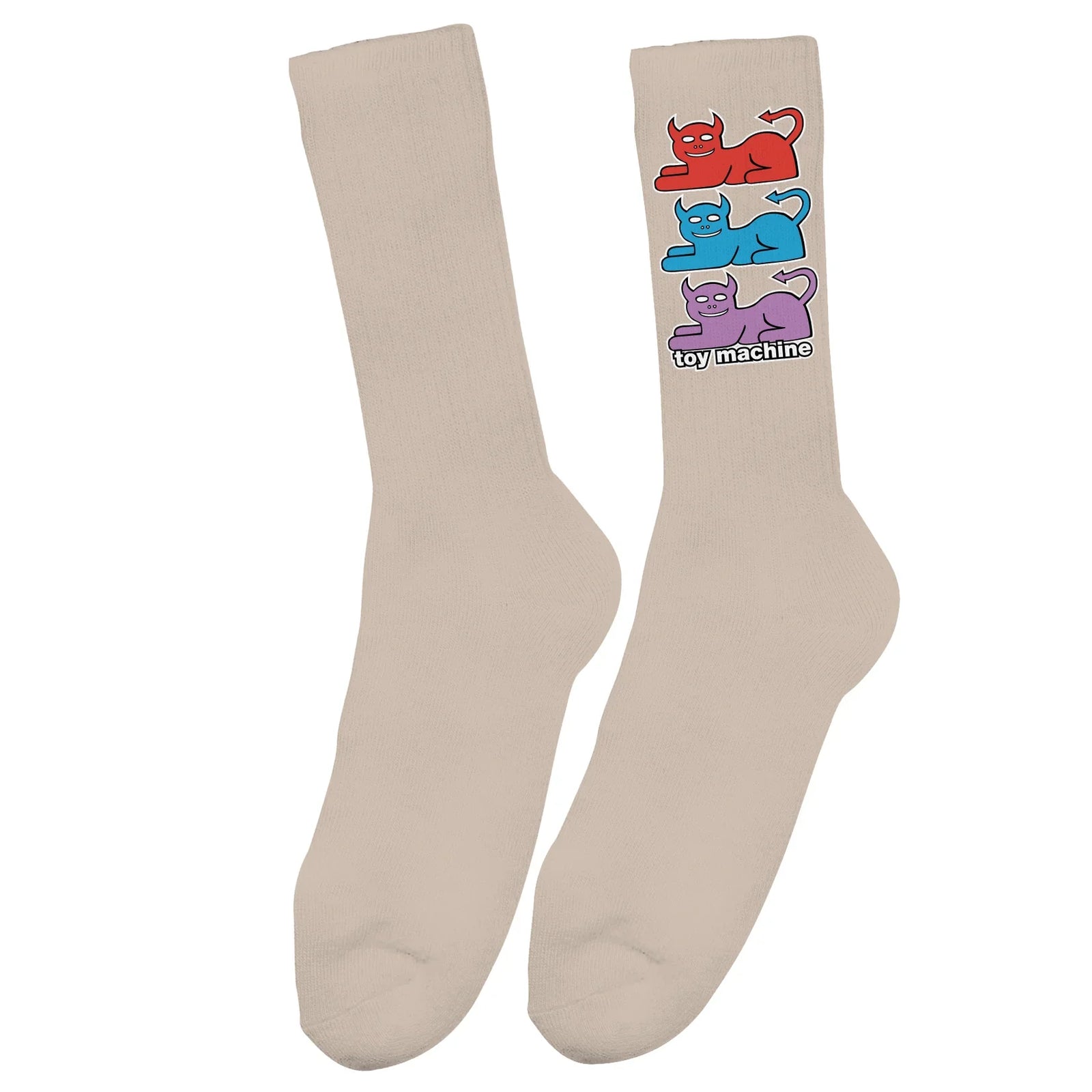 Toy Machine Triple Cat Crew Socks - Tan