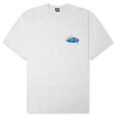 Stussy Wave Oval Tee - Ash Heather