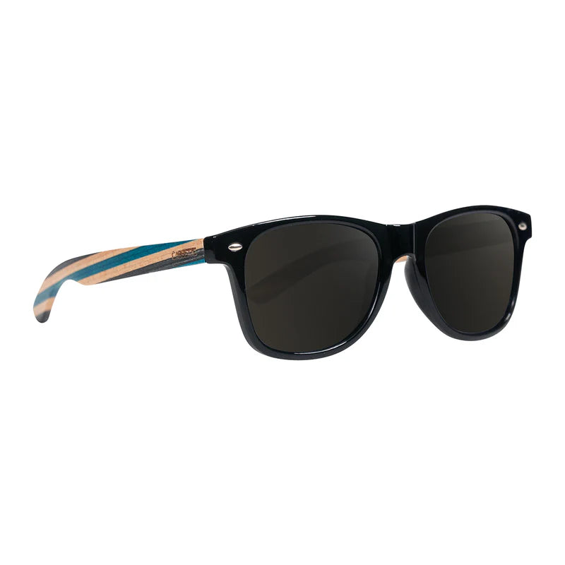 Cassette Optics Yo - Gloss Black & Black Blue Skatedeck / Smoke Polarized Lens