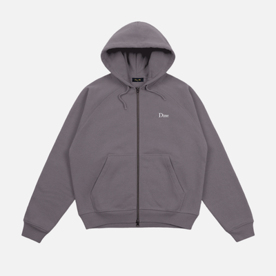 Dime Classic Small Logo Zip Hoodie - Charcoal Grape
