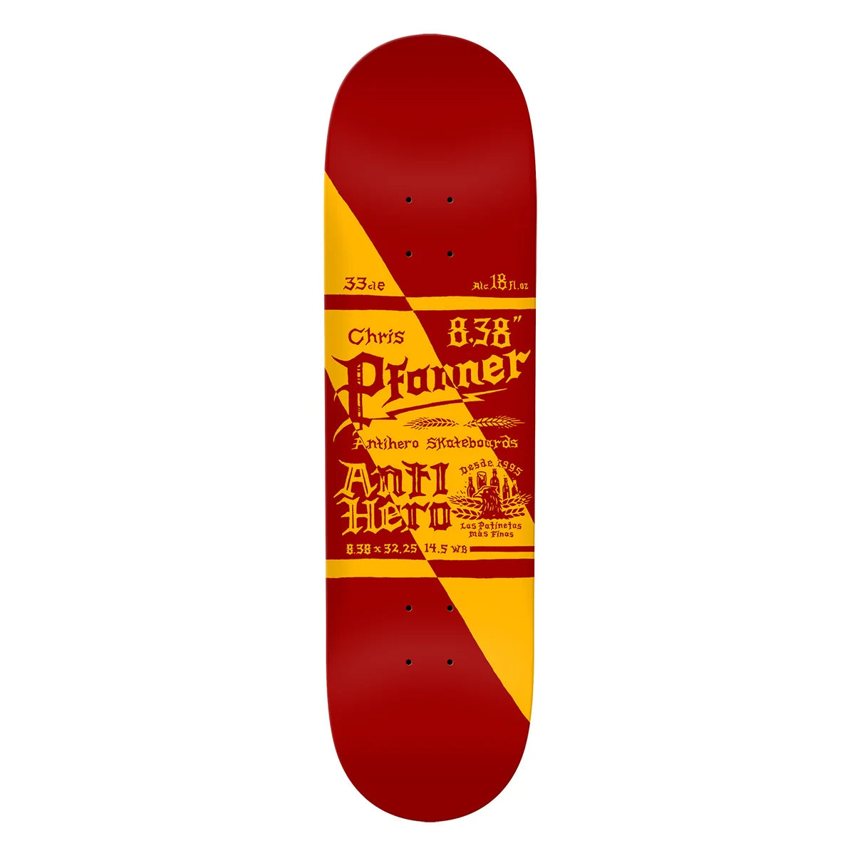Antihero Chris Pfanner Mas Refrescos Deck - 8.38