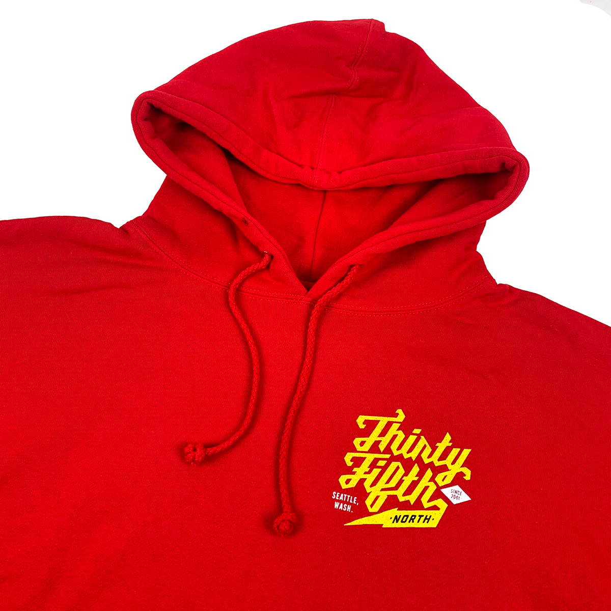 35th North Barr Logo Hoodie - Red / Yellow