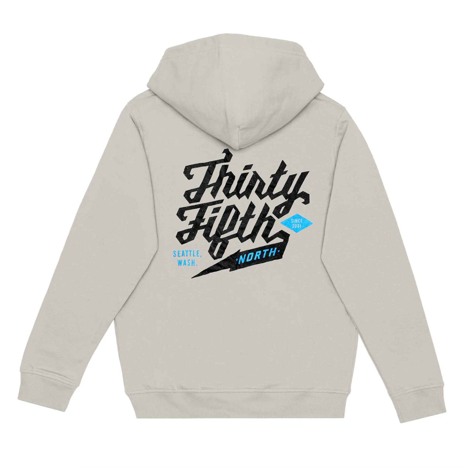 35th North Barr Logo Hoodie - Grey / Ocean Blue