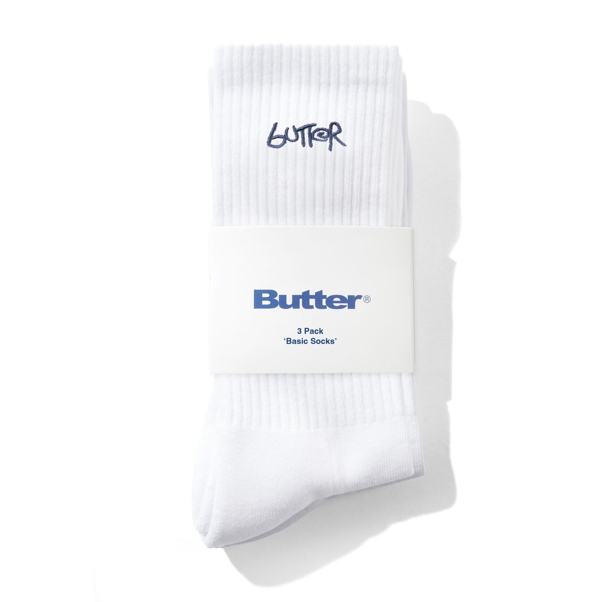 Butter Goods 3 Pack Basic Socks - White