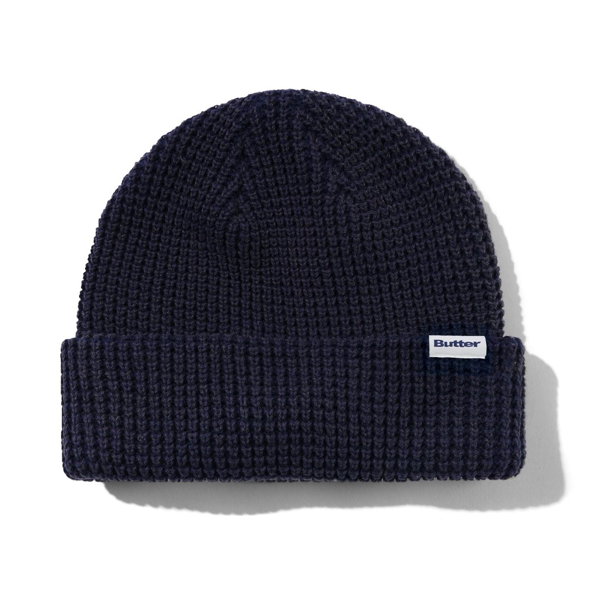 Butter Goods Distressed Waffle Knit Beanie - Navy