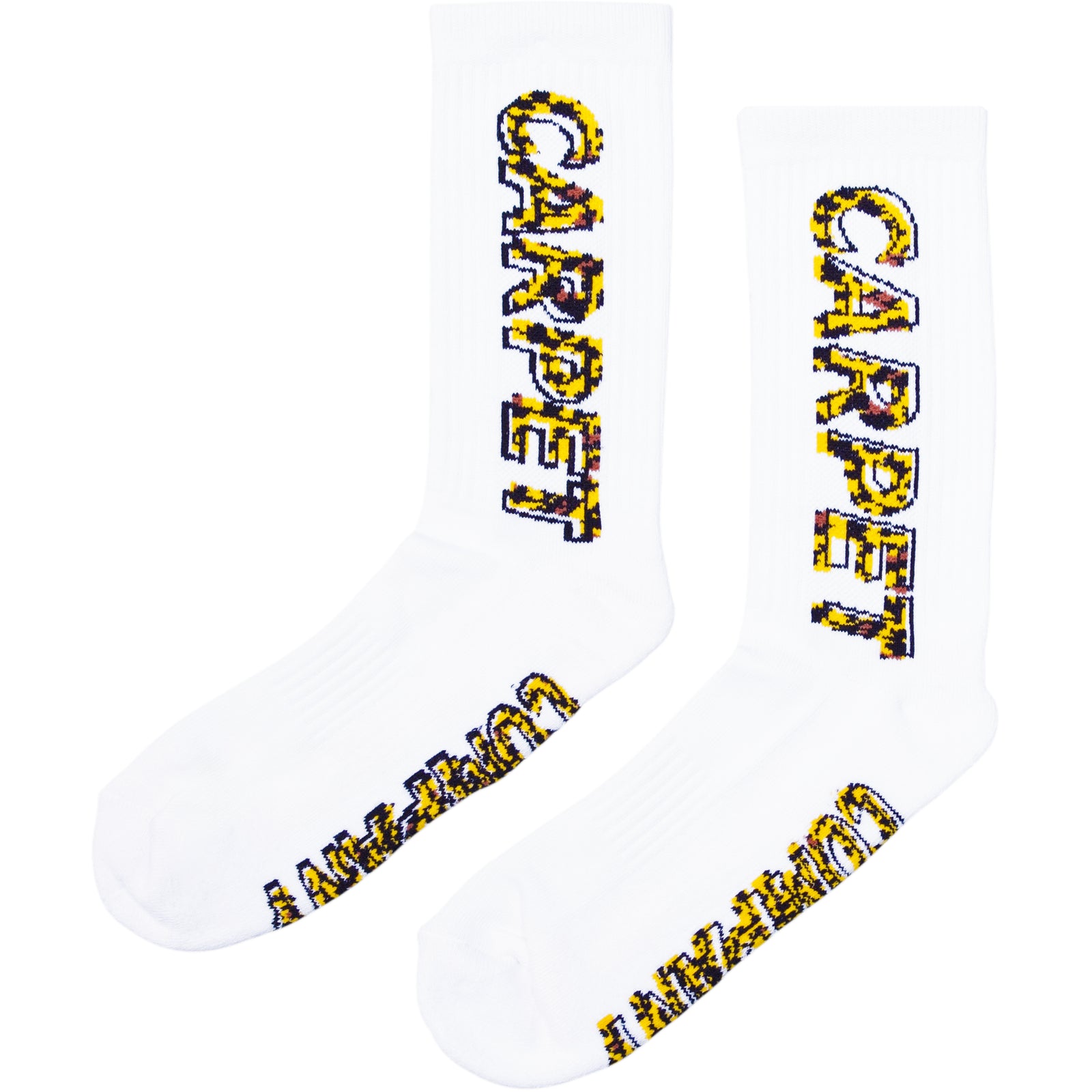 Carpet Cheetah Misprint Socks - White