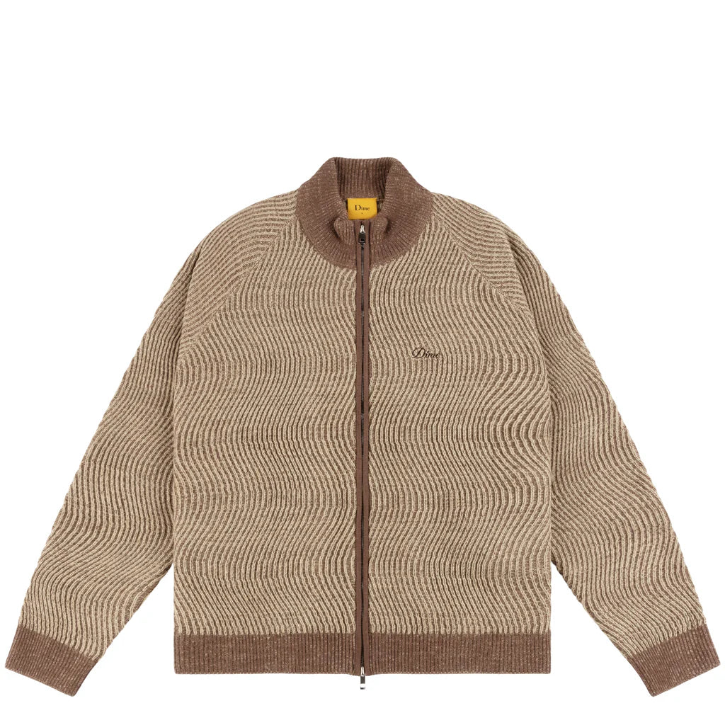 Dime Double Zipper Knit - Camel