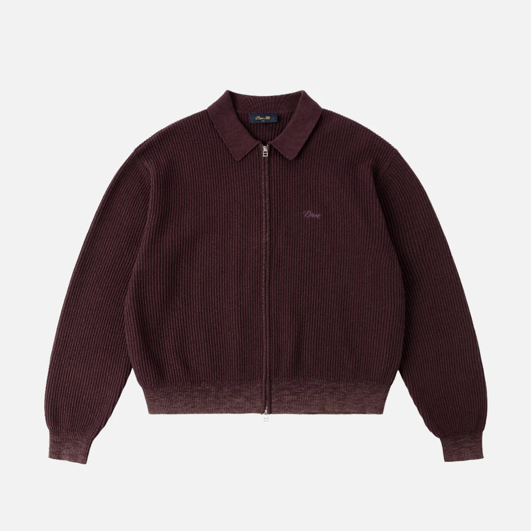 Dime Double Zip Knit - Wine