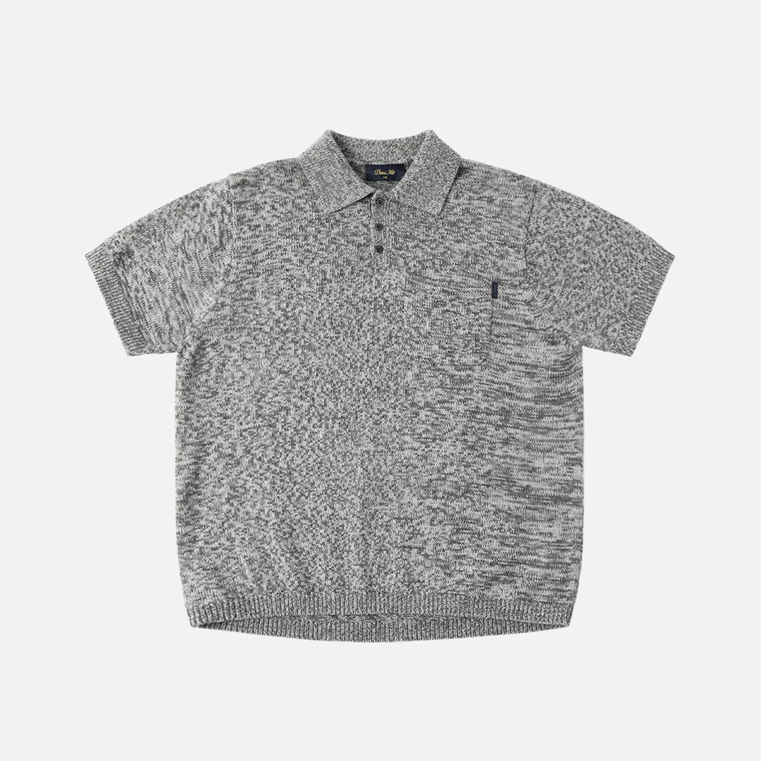 Dime Knitted Polo - Static Gray