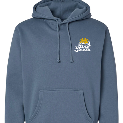 By And By Stickers Hooded Sweatshirt - Storm Blue