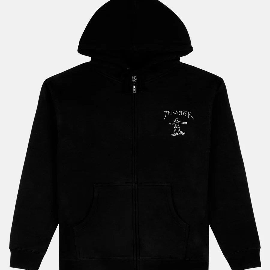 Thrasher Gonz Zip Up Hoodie - Black