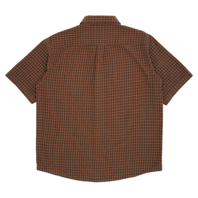 GX1000 Short Sleeve Button Down Shirt - Brown Plaid
